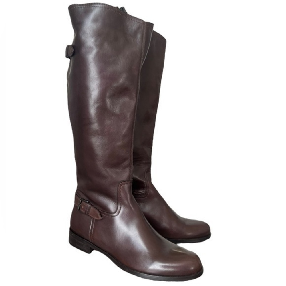 NWOB Garnet Hill Italian brown leather boots size 10.#27499